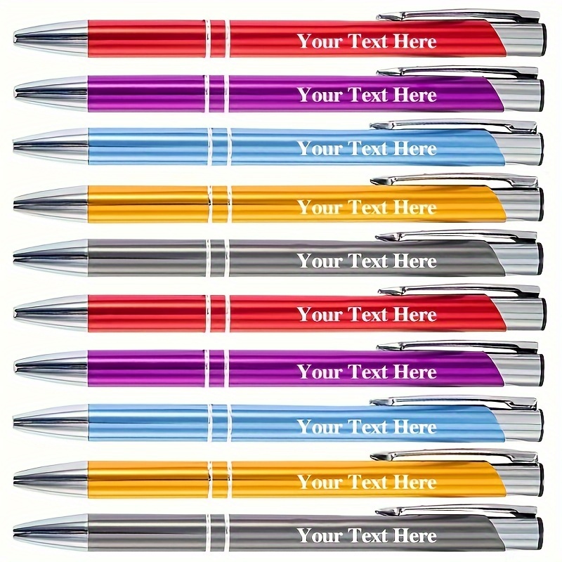 

Custom & Name 10pcs Metal Ballpoint Pens With Retractable Clip - Use