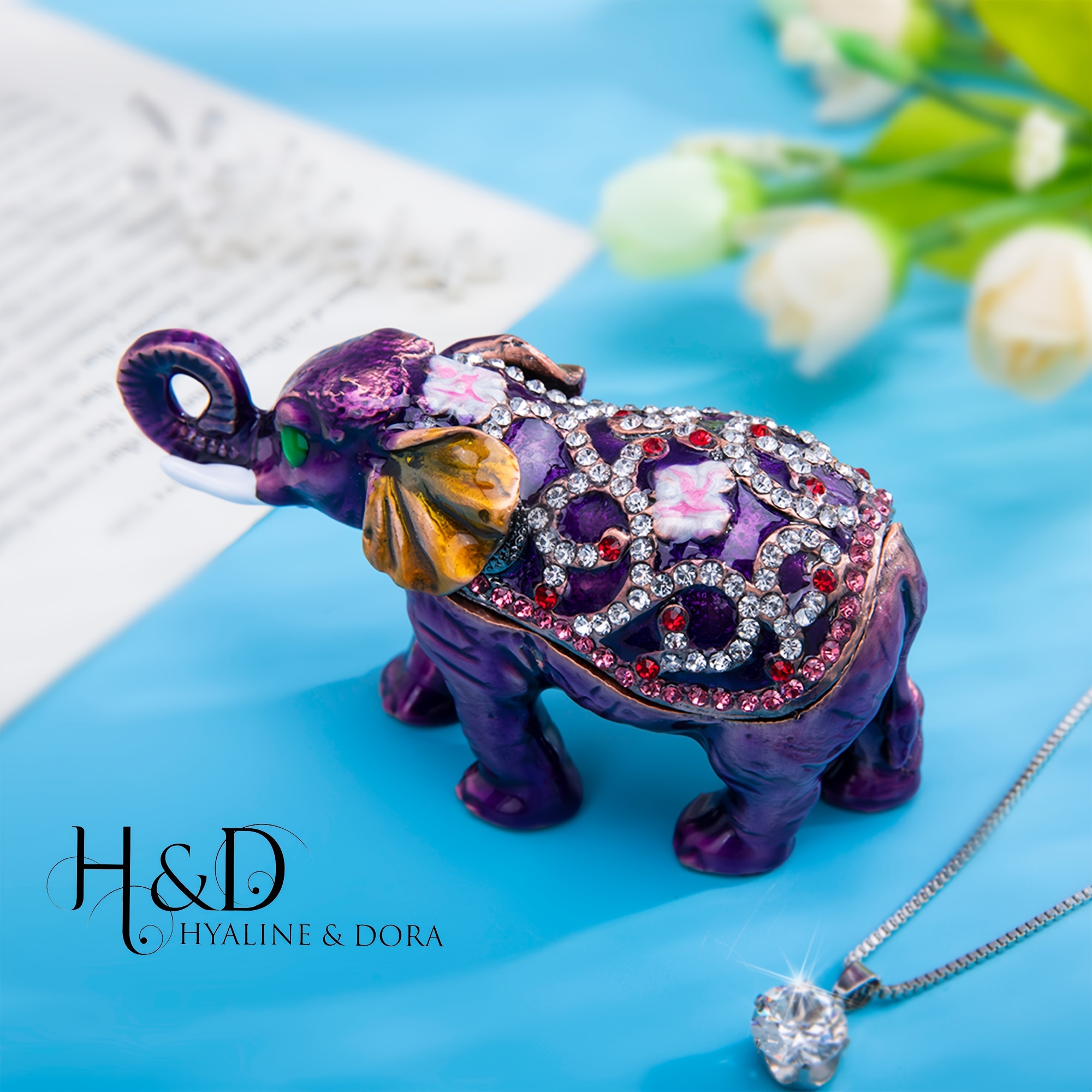 

H&d & 1pcs Purple Jewelry Box Collectible Figurine Decor Box Unique Jewelry Organizer