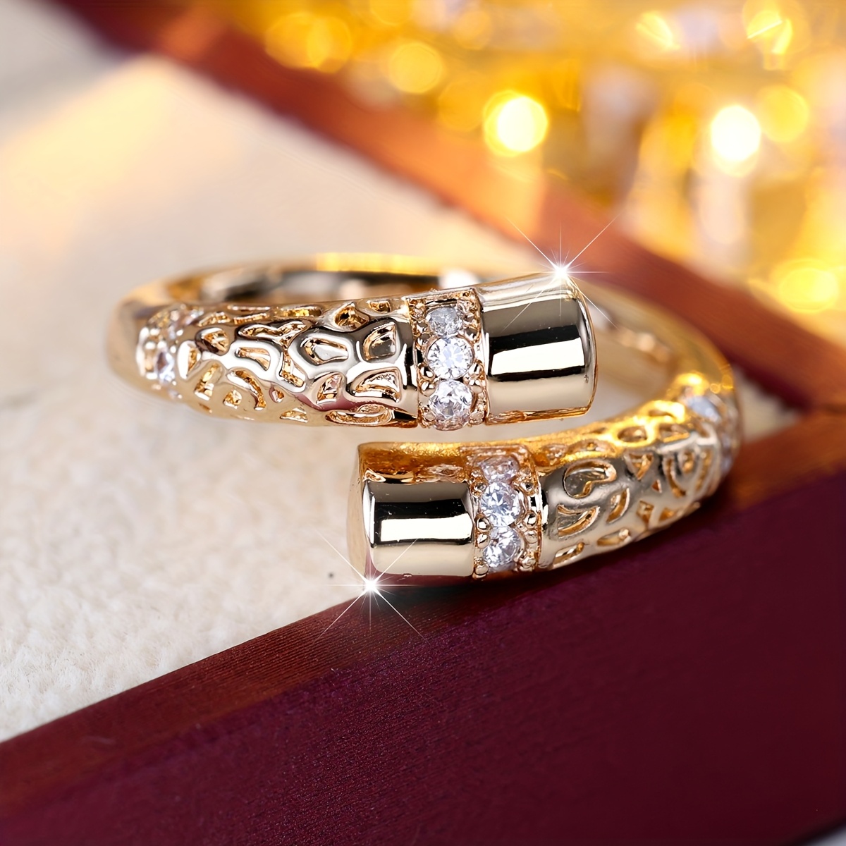 TEMU 1 Bague Ouverte Vintage Élégante et pour Femme, Idéale pour un Usage , Bague pour l'Index