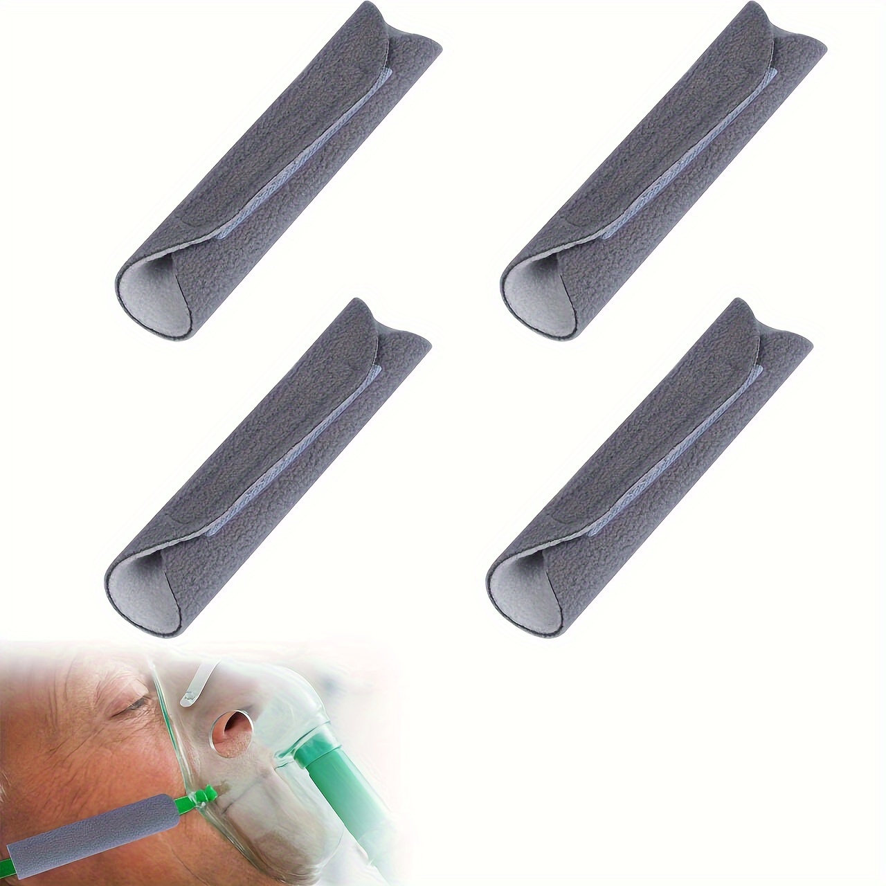 E-shop 4er-Pack CPAP-Gurtbezüge, CPAP-Gurt-Komfortpolster, CPAP-Gesichtspolster, Komfortable CPAP-Zubehör CPAP-Gesichtskissen Universal und
