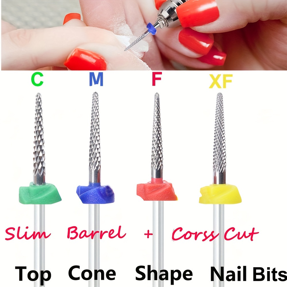 

1pcs Professional Carbide Nail Drill Bit Set 3/32'' - Top Cone Shape, Cut, For Manicure, Pedicure, Cuticle, Gel Nail Removal - Unscented