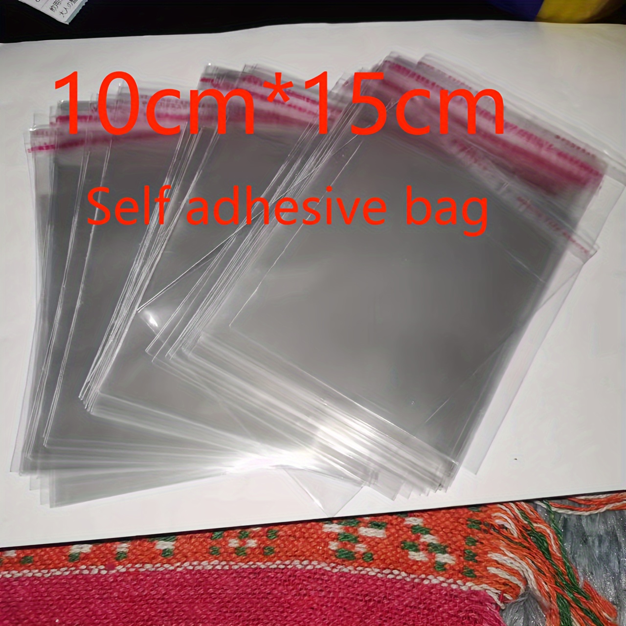 

100Pcs/200Pcs 10Cm*15Cm Sacs auto-adhésifs transparents, Sacs d'emballage cadeau, Emballage , Sacs d'emballage rapide, Sacs de rangement d'objets