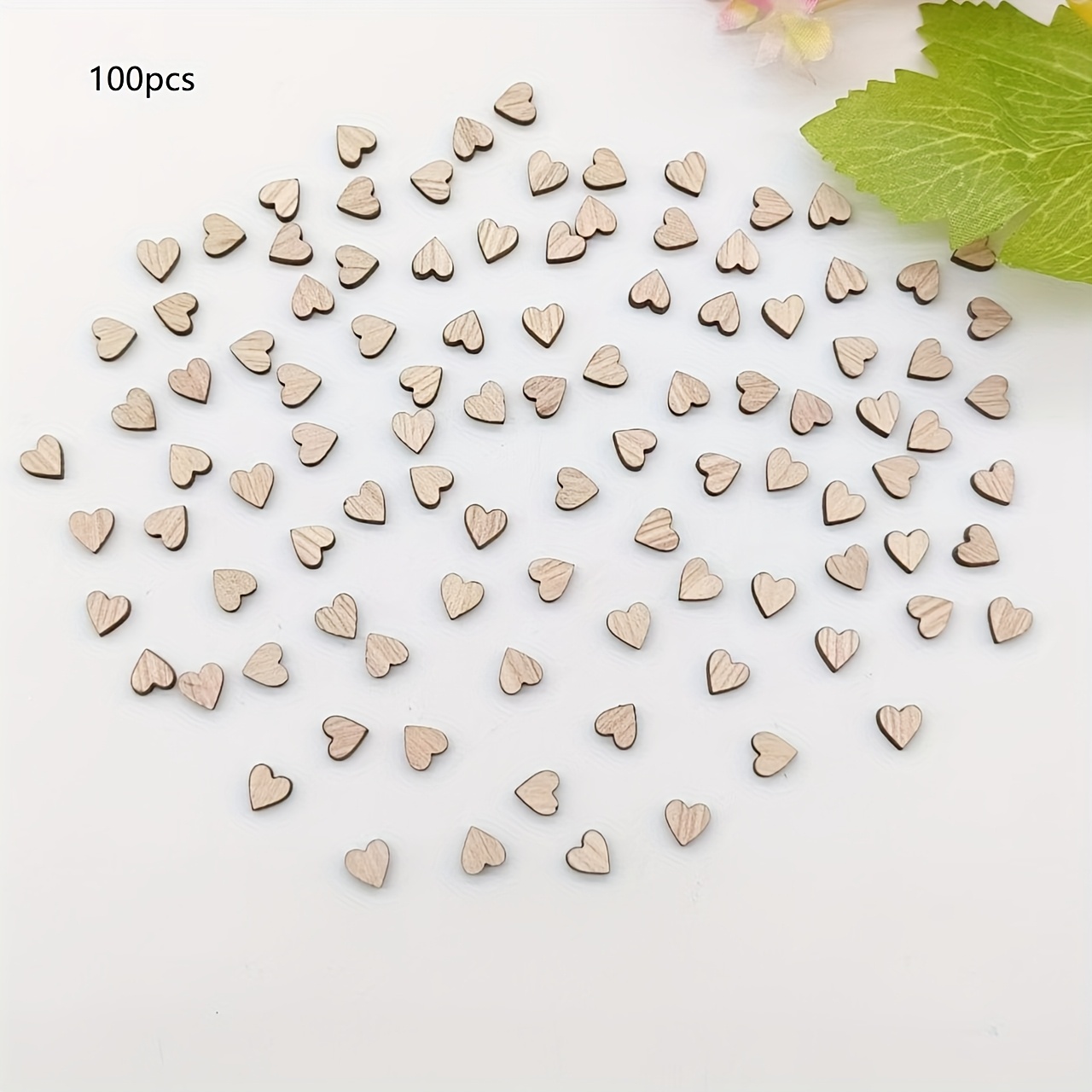 100pcs Heart Shape Wooden Confetti Valentine's Day Party Decorated Chips