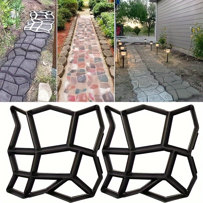 

1 Packs 16.9 X 16.9 X 1.6 Inch Walk Maker, Path Mate Stone Moldings Paving Pavement Concrete Molds Stepping Stone Paver Walk Way Cement Mold For Patio, Lawn & Garden