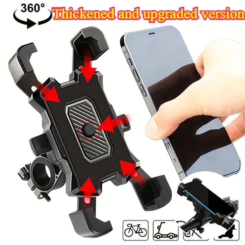   anti shake bicycle phone mount with gps slot heavy duty pvc bracket for electric bikes motorcycles mountain bikes hands free accessory   compatible with smartphones and tablets black motorcycle accessory durable