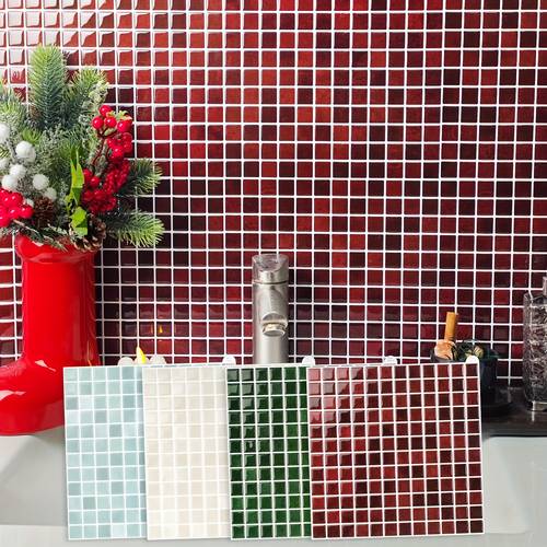 item picture 10sheets Peel and Stick Backsplash for Kitchen Back Splash Stick on Tiles 25.4cm x 25.4cm 3D Mosaic Peel and Stick Wall Tile Waterproof Self Adhesive Backsplash for Bathroom Tile Stickers