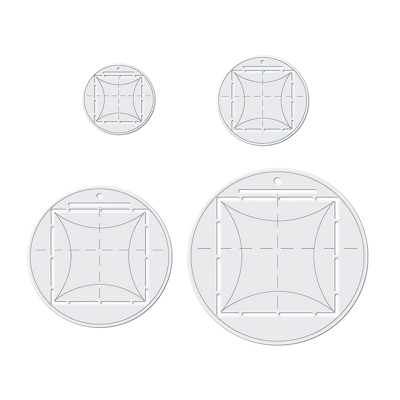 TEMU 4pcs Sewing Template Set With Ruler Guide, Round, Triangle, Hexagon, And Star Templates, Heavy-duty Handcraft Templates, Manual Auxiliary Tools