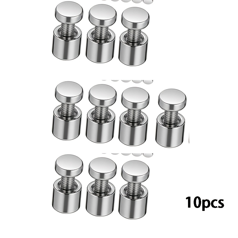 TEMU 10pcs Metal Wall Fixings Advertising Screw Sign Holders For Acrylic Frames Photo Frames Store Signs For Office Retail Display