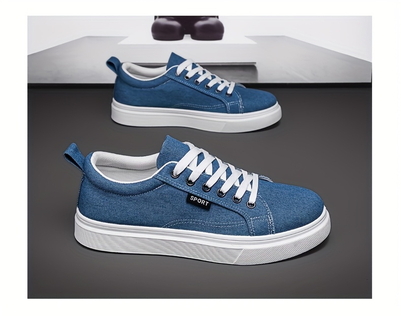 Baskets en Toile Homme Style Skateboard Chaussures en toile pour hommes, chaussures décontractées pour étudiants, chaussures de skateboard tendance, baskets athlétiques polyvalentes