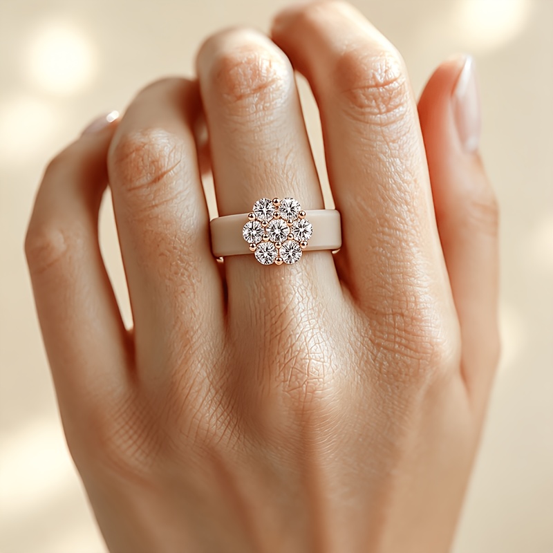 Women's Floral Cluster-set Silicone Wedding Ring