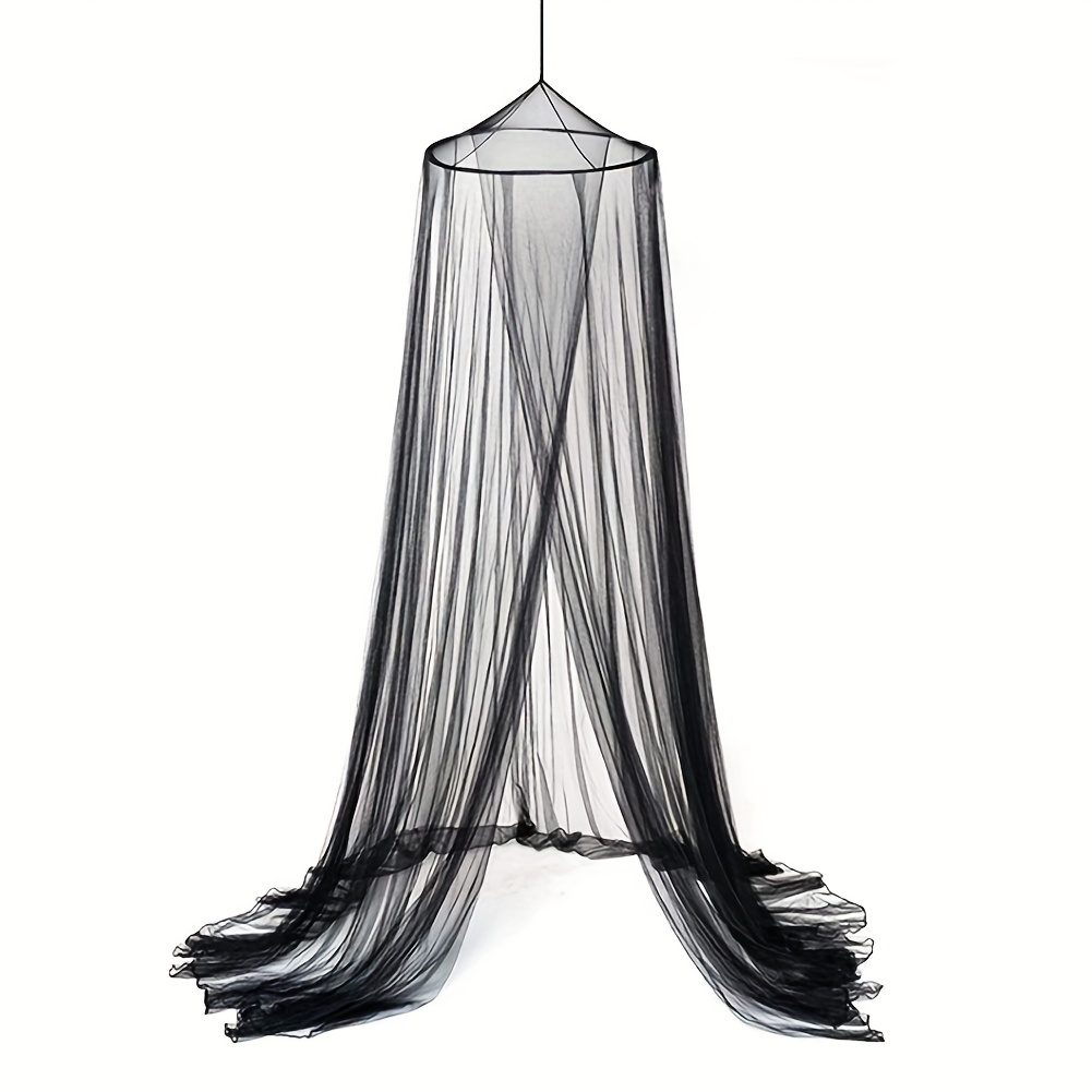   mosquito net bed canopy for full queen size beds durable nylon mesh with ceiling mount elegant insect protection for bedrooms camping and picnics machine washable   sturdy fiberglass frame     setup mounted bed canopy details 2