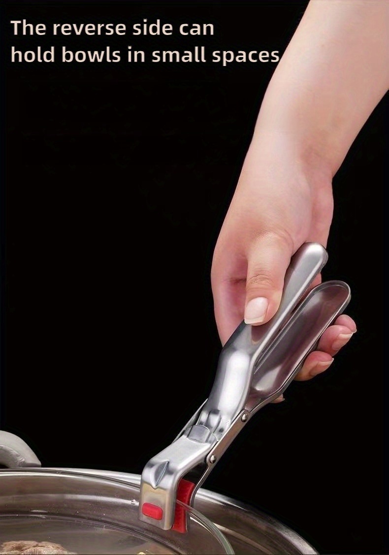 [Anti-Scald Clip] Heavy-Duty Stainless Steel Anti-Scald Clip Compatible for Air Fryer, & Steamer - Heat-Resistant Kitchen Tool with Non-Slip Bowl/Plate Grabber, Steaming Clip - for Hot Pots/Pans, - Utensil (410 Stainless Steel)