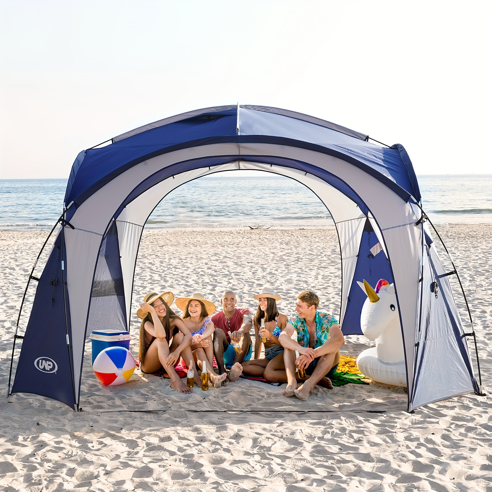  Upgraded - Patented Design Beach Tent 10.5' x 11.5' Fits 4-6  Adults, Sun Shelter Rainbow Suncover, Outdoor Shade for Camping, Backyard,  Picnics - Sand, Grass All Suitable : Sports & Outdoors