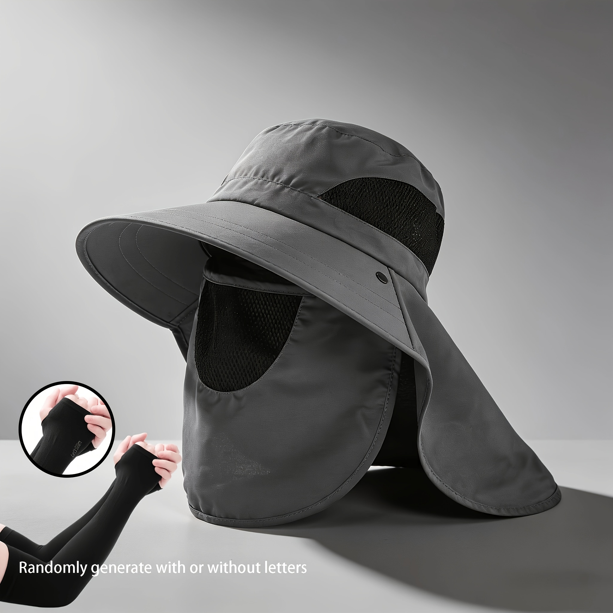 TEMU Chapeau d'extérieur pour homme avec cache-visage respirant, adapté à la pêche, aux voyages et à l'alpinisme ; doté d'une amovible, spécialement