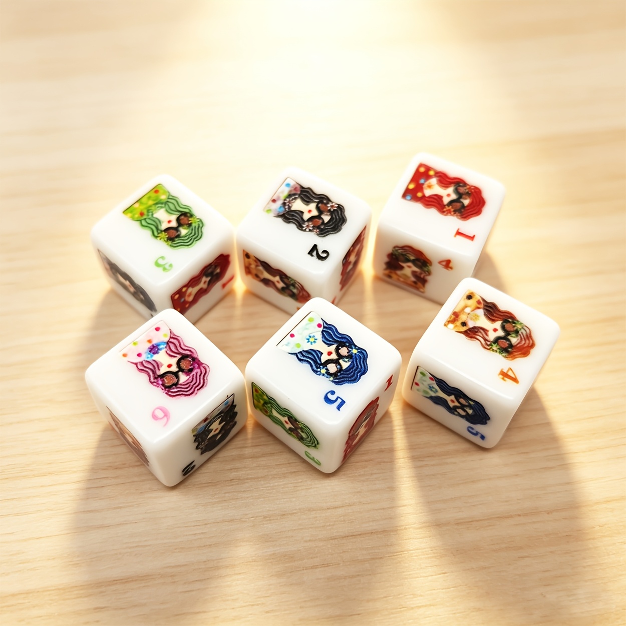 6pcs Character-themed Game Dice Set for Board Games