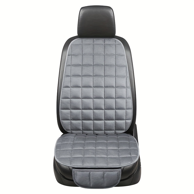TEMU Juego de 2 cojines para asiento de coche, [Esenciales para coche de otoño e invierno] de felpa para asiento de coche con bolsillos de
