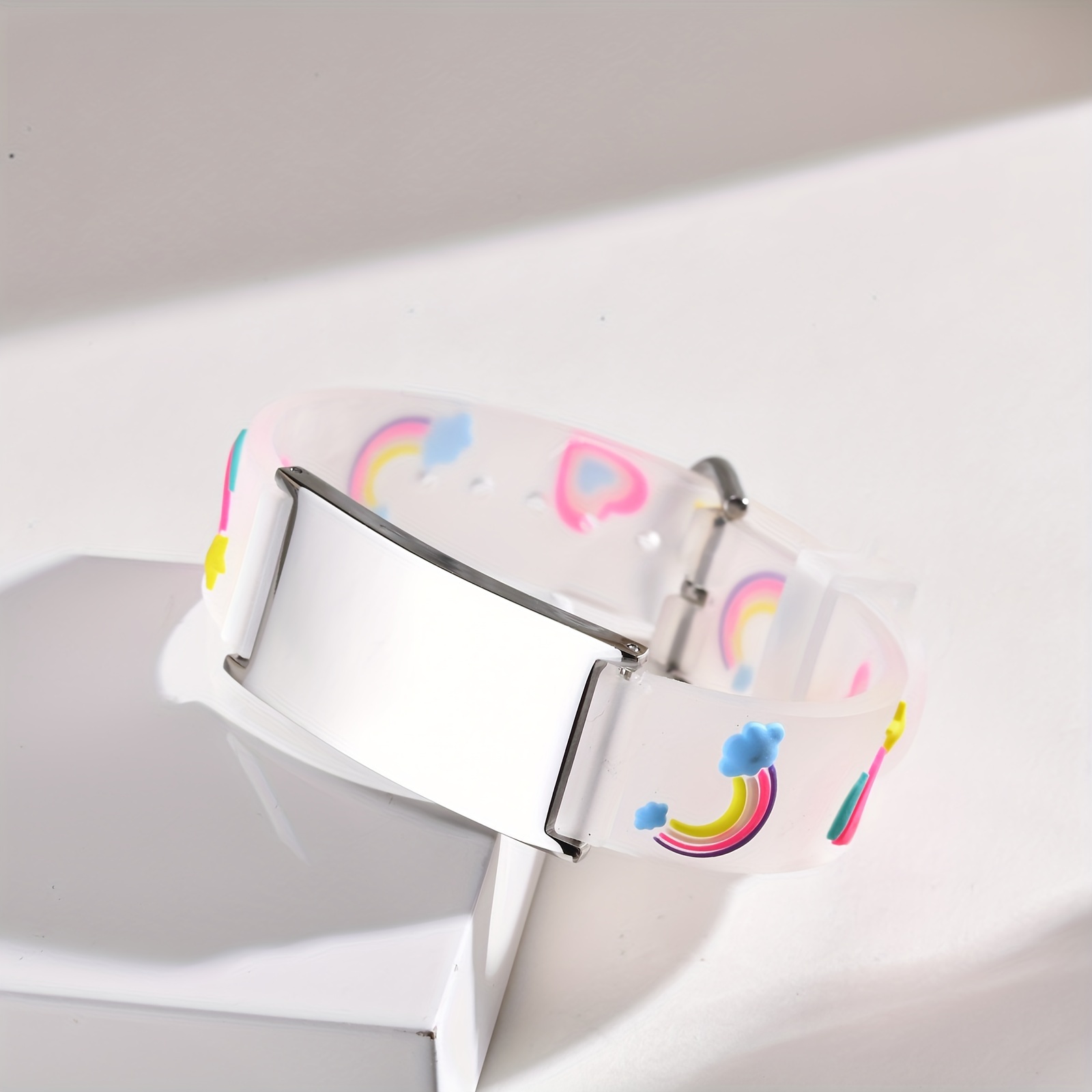 TEMU Customize Personalized Emergency Bracelet Special Id Bracelet - Silicone Curved Plate Custom Allergies And Other Emergency Information Cute Id
