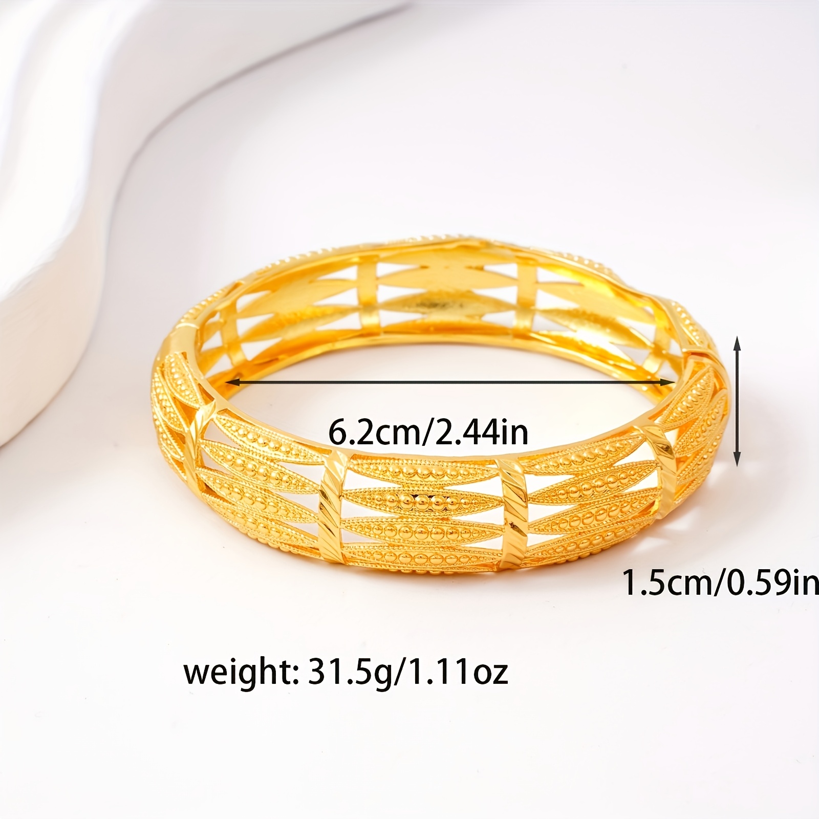 3pcs Golden Plated Open Bangle for Daily Wear and Occasions