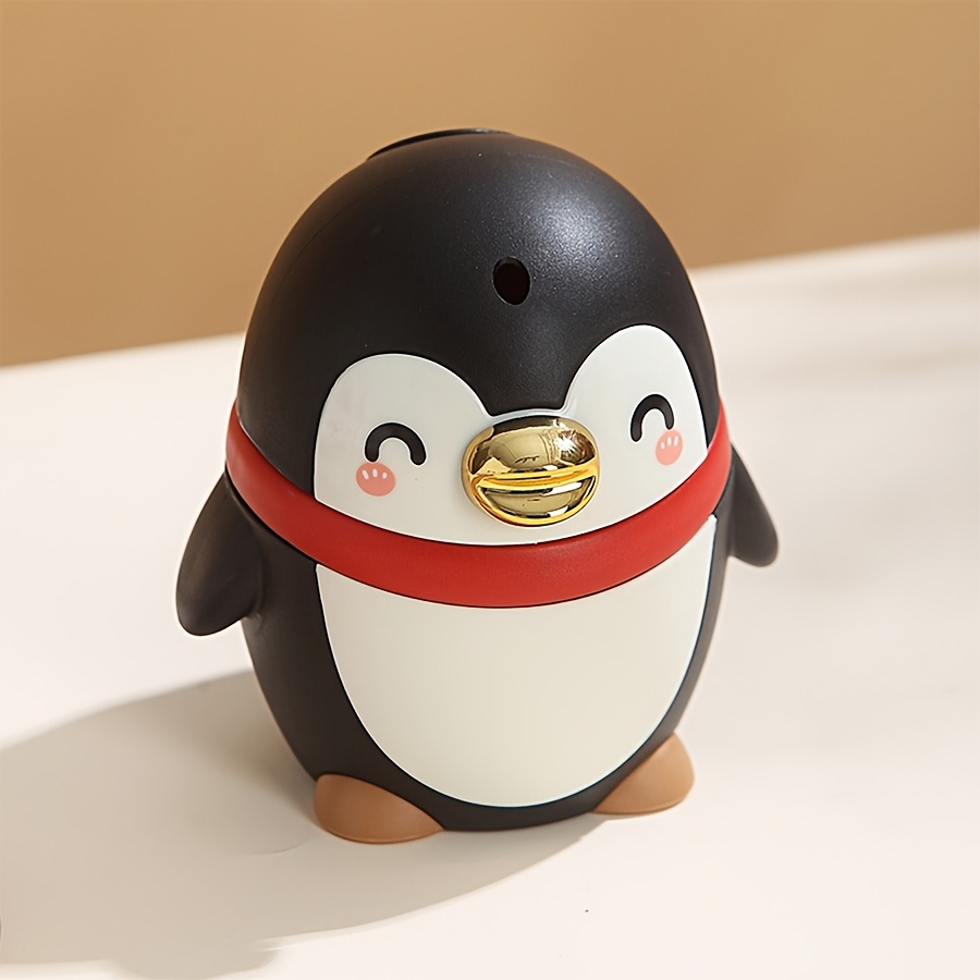 Image of 1pc Automatic Push-pop Penguin Toothpick Dispenser - Cute Penguin-shaped Toothpick Box With - Operation, Portable Plastic Manual/for Home, Office, Snack Accessory (dustproof) - Novelty Desk For & S