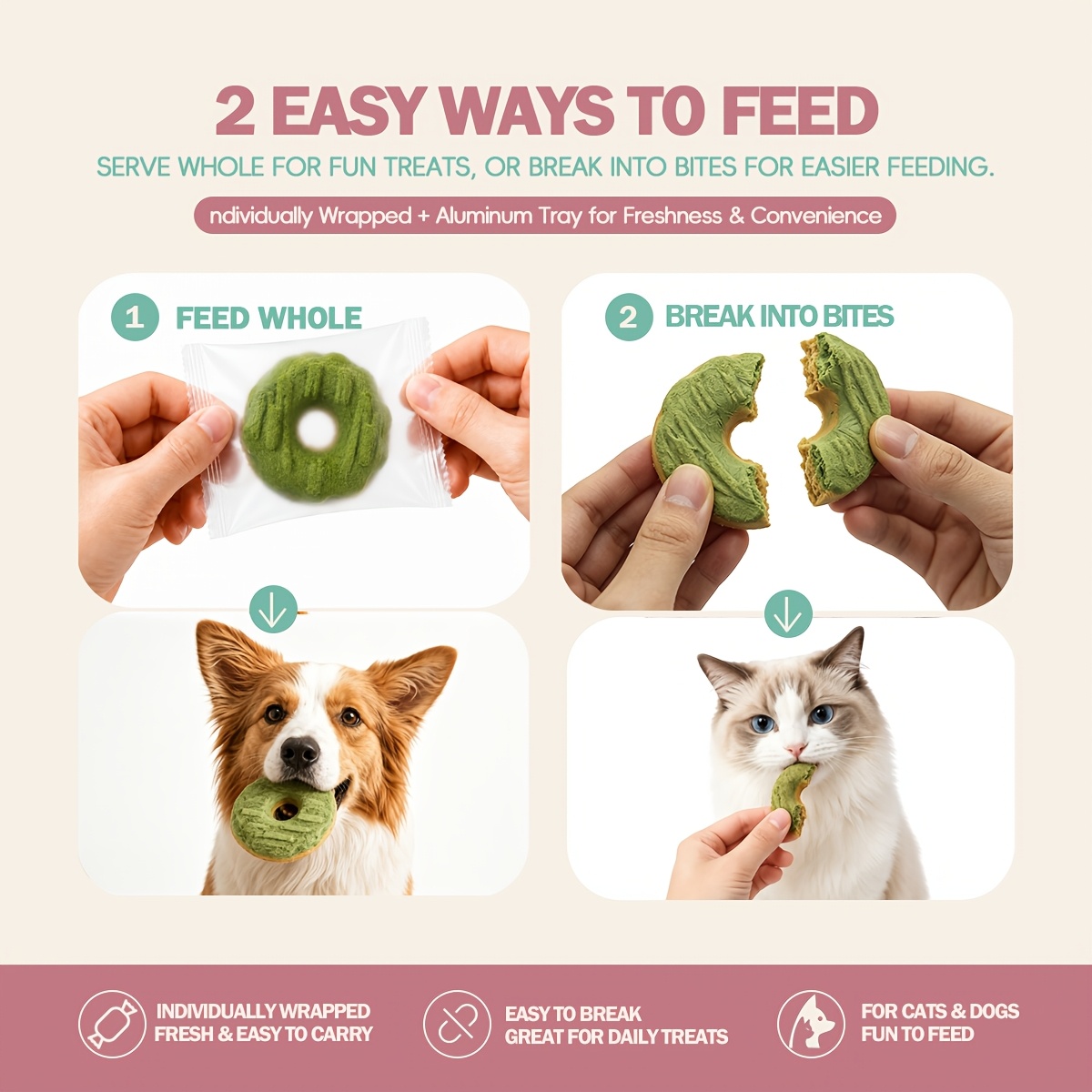 oathpet premium freeze dried double layer donut treats for   chicken salmon with cat grass cheese high protein daily reward snacks 15 count Product details 9
