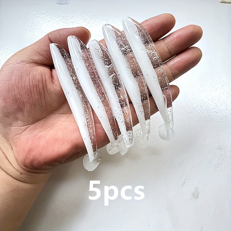 TEMU 5pcs 12cm (4.72in) Soft Bait Lure, Fishing Lure, Soft Worm , For Saltwater And Freshwater Fishing, Multiple Colors, Suitable For Catching Large