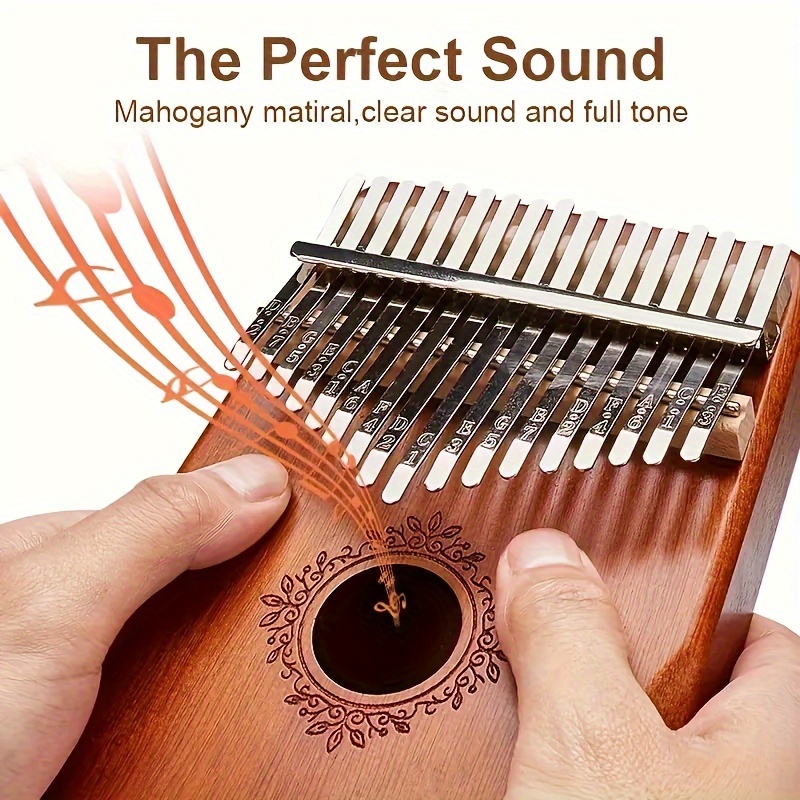 

à pouce kalimba ergonomique 17 touches : Cadeau de musique pour adultes, débutants, amateurs et joueurs - d'étude et marteau de mise