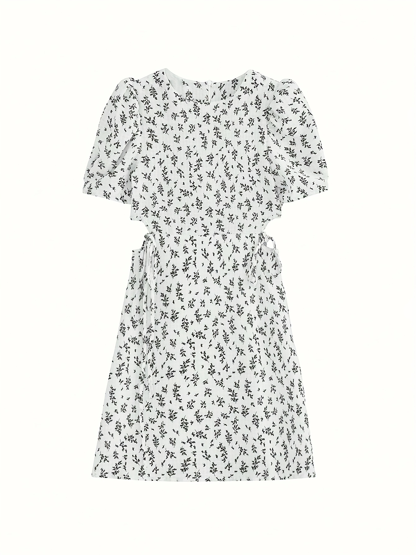 chic korean style floral print dress women waist - Temu Oman