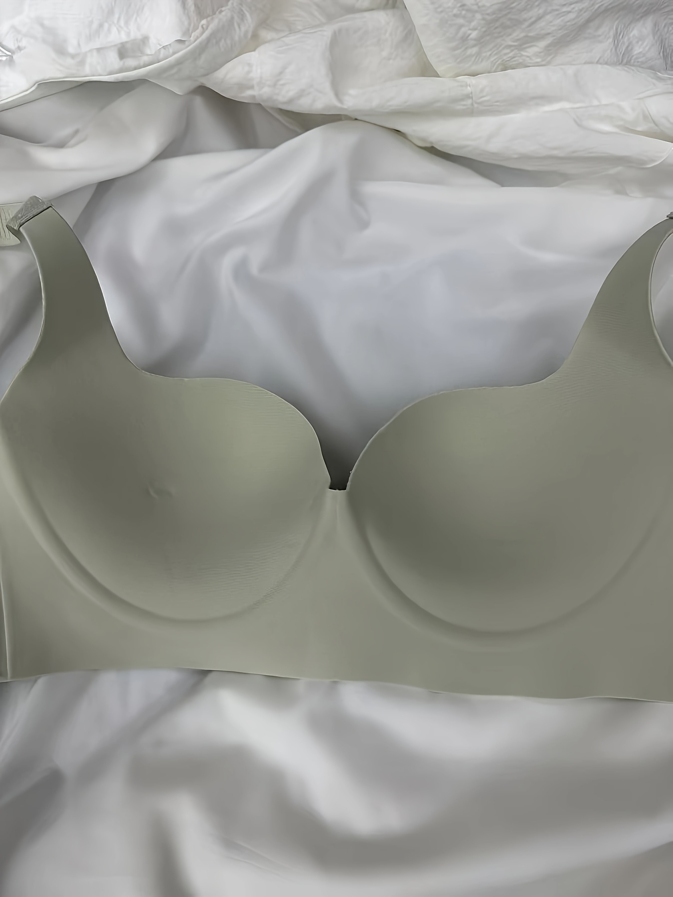 Seamless Nylon Push-Up Bra for Women - Comfortable & Breathable, Full Coverage Support with Cut-Out Detail, No Underwire, Hand Washable - Elegant Beige, Plus Size Bra