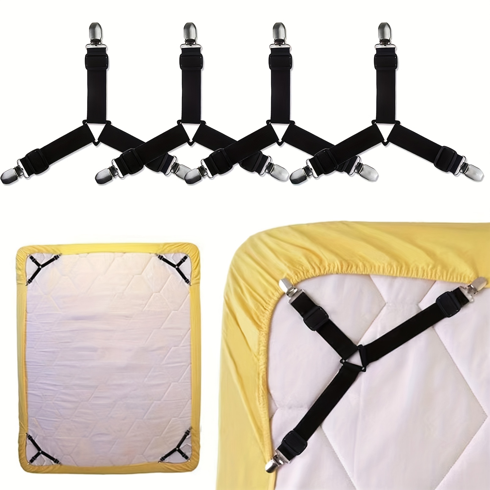TEMU (6pcs) To Sliding Bed Sheets! Adjustable Bed Sheet And Blanket Fastening Belt Set - Fastened Bed Sheets And Blankets, Ensuring A Night' And
