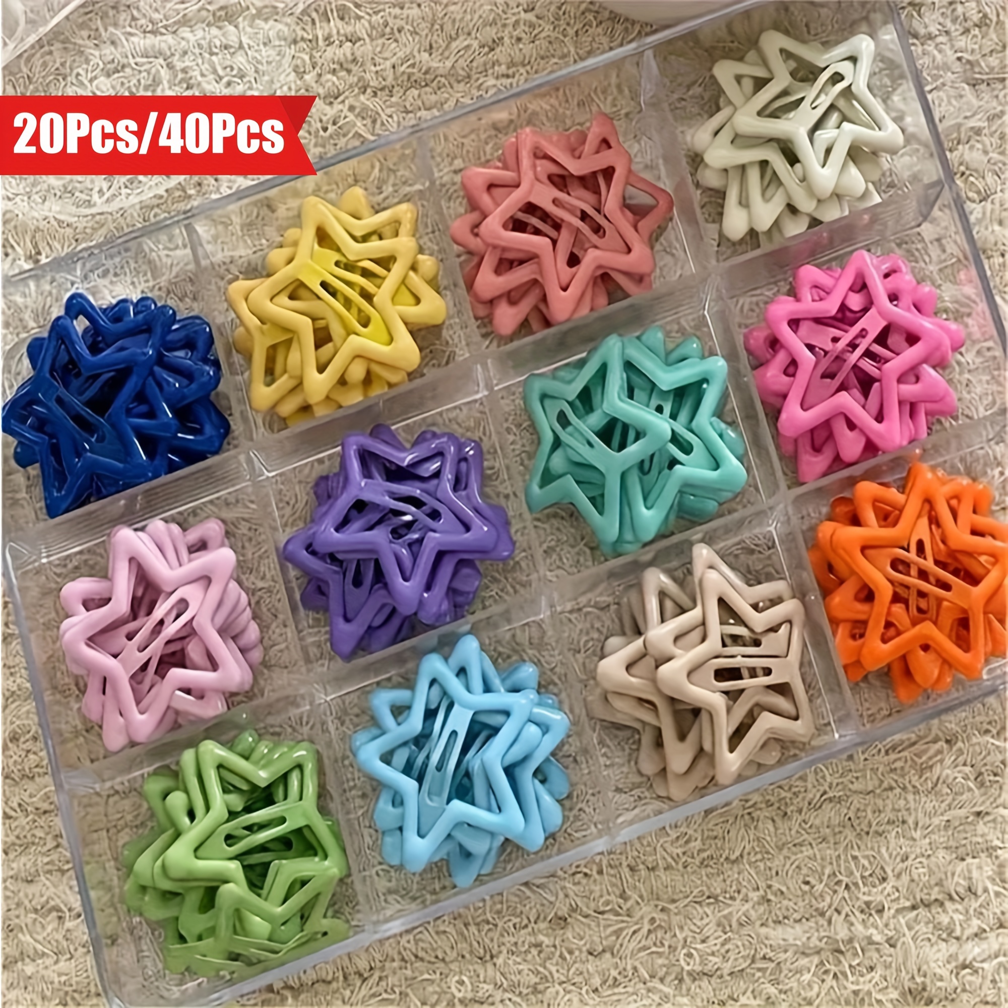 

20/40pcs Hollow Star Shape Clips Cute Hair Tassel Clips Stylish Hair Clips For Women And Gifts For Eid