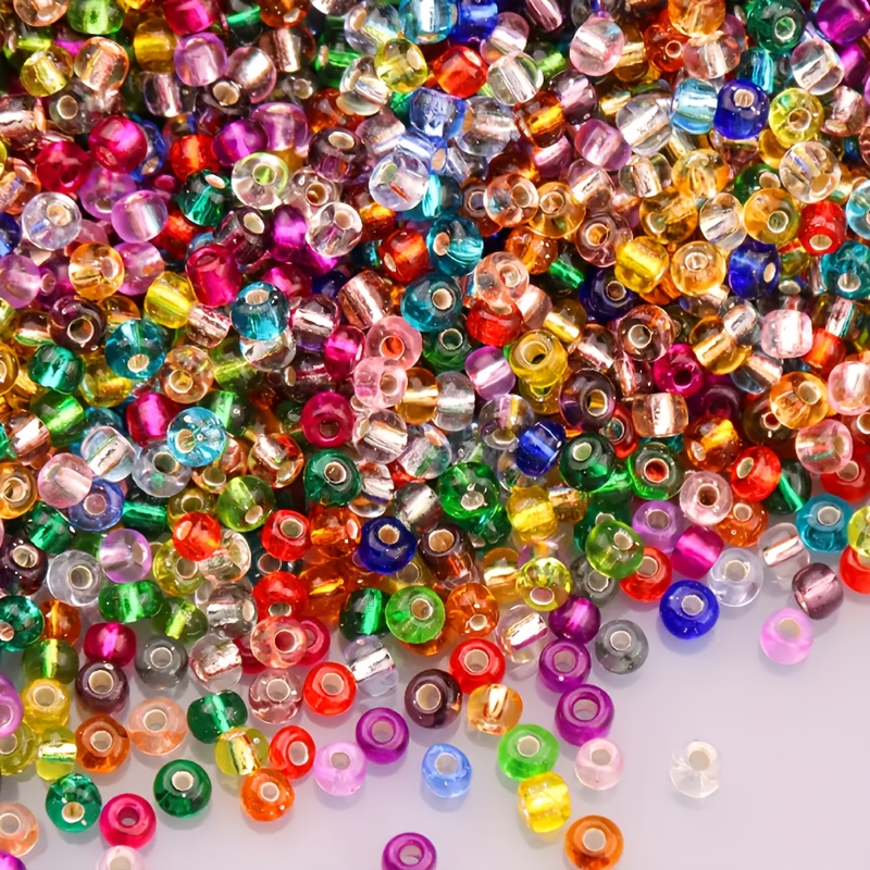 800pcs 3mm Multicolor Transparent Sparkling Seed Beads, Very Suitable For Jewelry Making Necklace, Handicrafts And Small Business Supplies Etc. Filling, Art, Crafts And Sewing Supplies