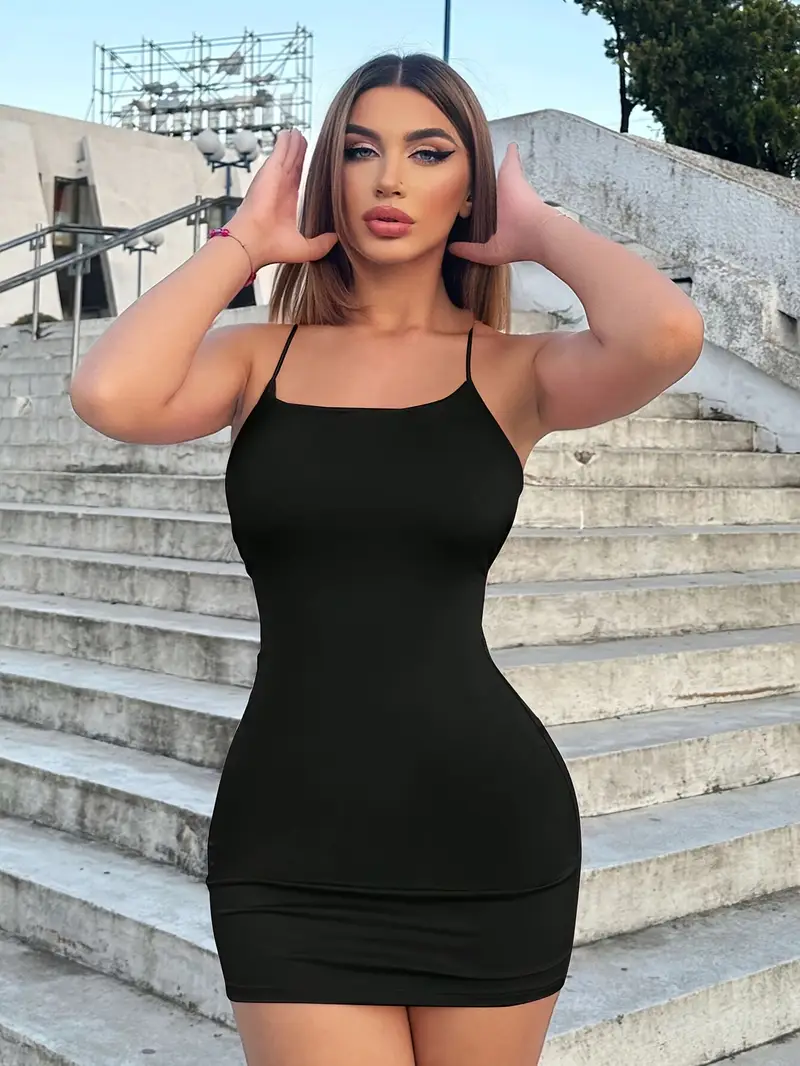 summer cross back mini bodycon dress women's clothing - Temu Nigeria summer cross back mini bodycon dress women's clothing - Temu Nigeria
