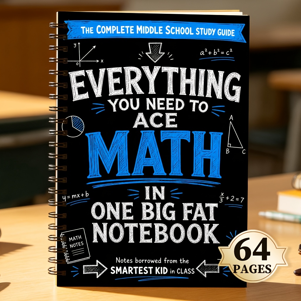 TEMU Handbook, Important Mathematical Formulas, 64-page Math Formula Exercise Book, Suitable For Algebra Note-taking And Study, Unisex, For Students
