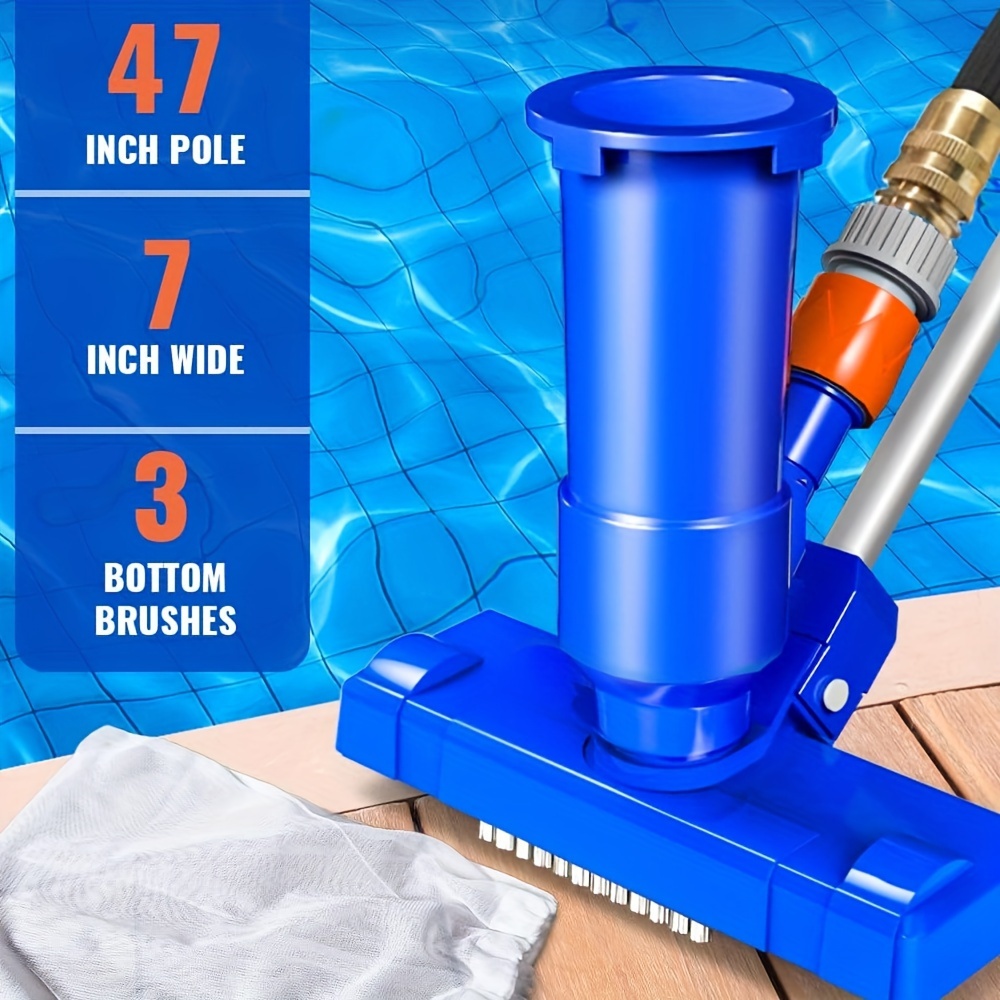 

Handheld Mini Pool Vacuum Jet With Brush Bag - Portable Underwater Cleaner For Swimming Pools, Includes Rod & American Gauge Connector Pool Vacuum Cleaner Pool Vacuum Robot Automatic For Swimming Pool