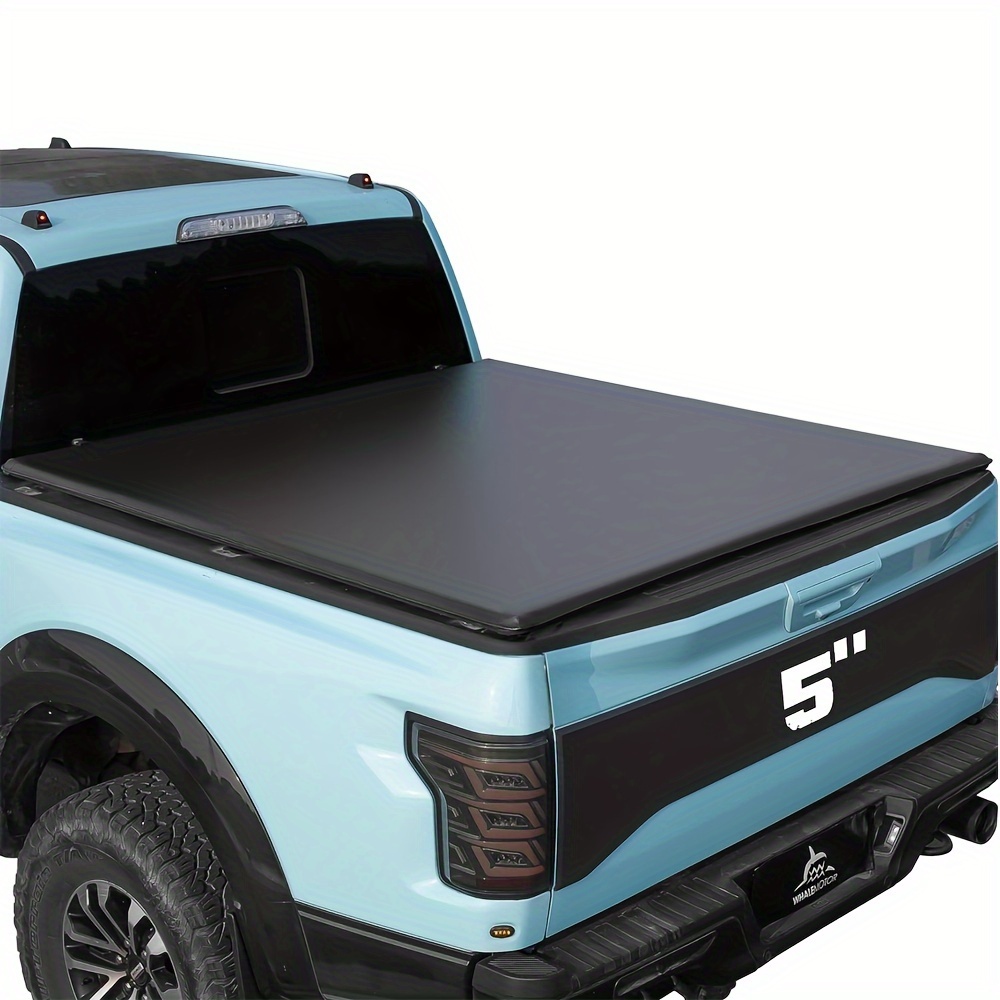 

Soft Folding Truck Bed Tonneau Cover Compatible With Frontier 2005-2024 5 Ft Short Box W/or W/o Track Rail