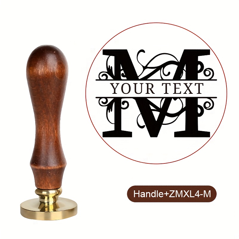 TEMU 1pc Customized Alphabet Wax Seal Head And Vintage Wooden Handle, Handmade And Envelope Decoration, Is A Creative Product Created By Handmade And