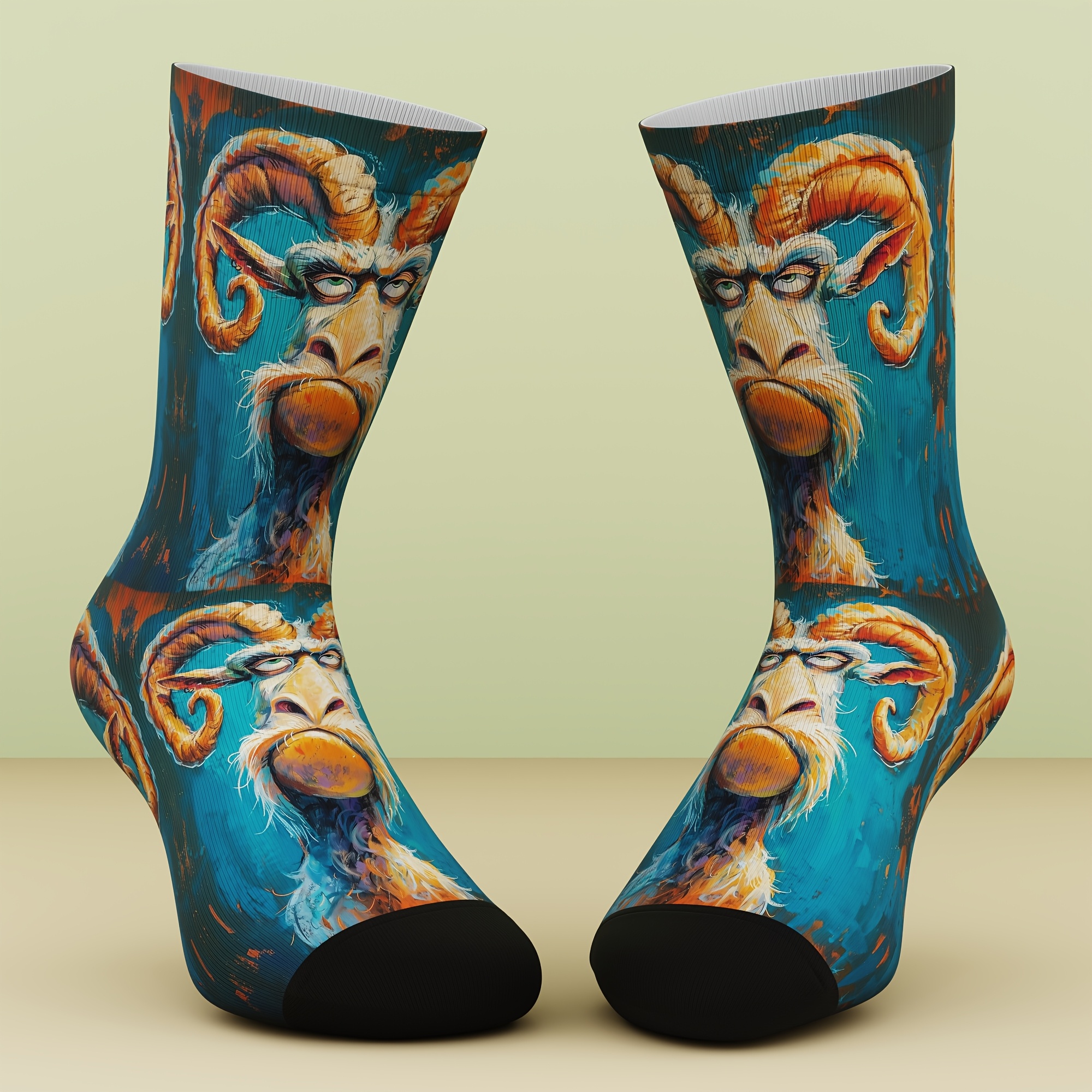 TEMU Un juego de calcetines neutros de género que exhiben un diseño animal imaginativo, resaltado por de impreso en 3D, ideal para actividades
