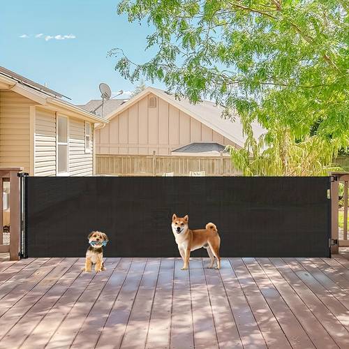177 inch extra wide retractable door 34 inch high retractable gate extra wide pet door adjustable mount fits any baseboard with automatic safety installation kit suitable for indoor and outdoor use in many places