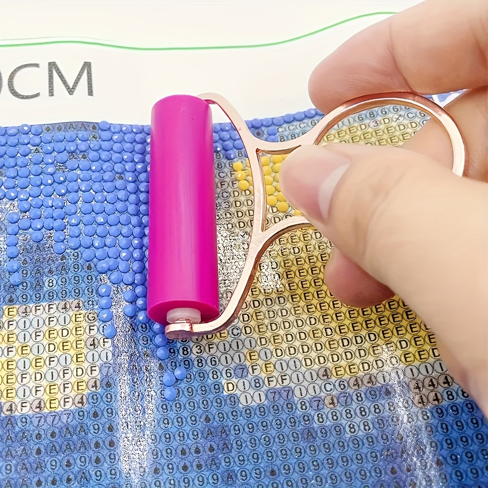 TEMU 1pc New 5d Diamond Painting Tool Roller Point Drill Pen Rolling Diamond Presser Soft Silicone Wheel Dust Collector