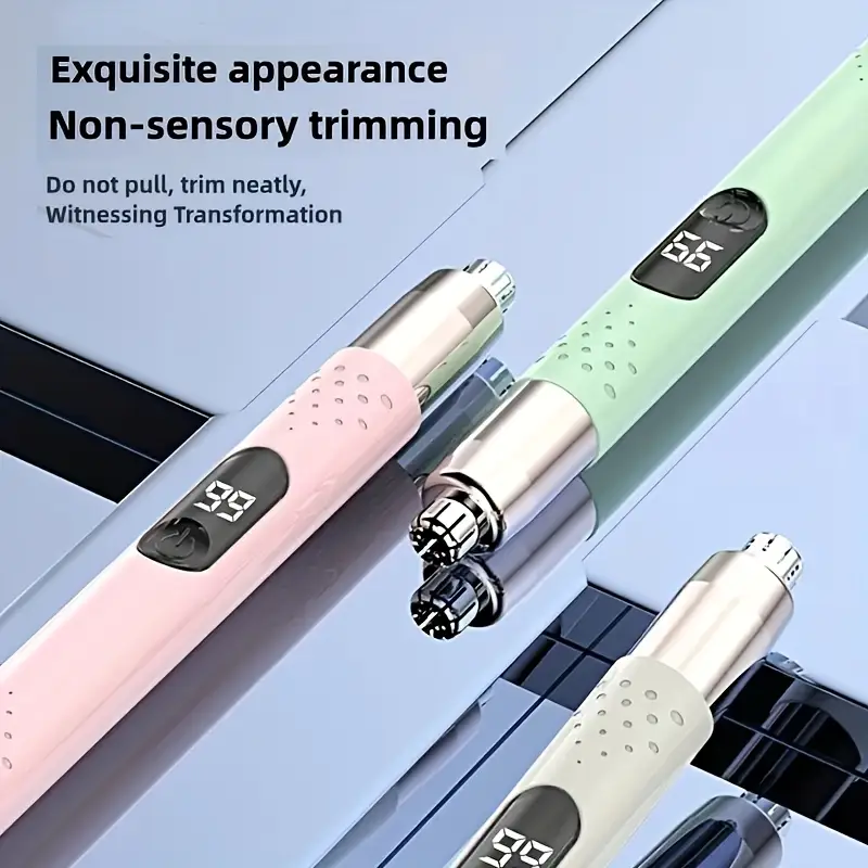feiyba usb rechargeable nose ear hair trimmer with led display portable easy clean accurate trimming 4v 12v operating voltage   storage box travel friendly personal grooming tool trimmer for nose and ear hair Product details 3