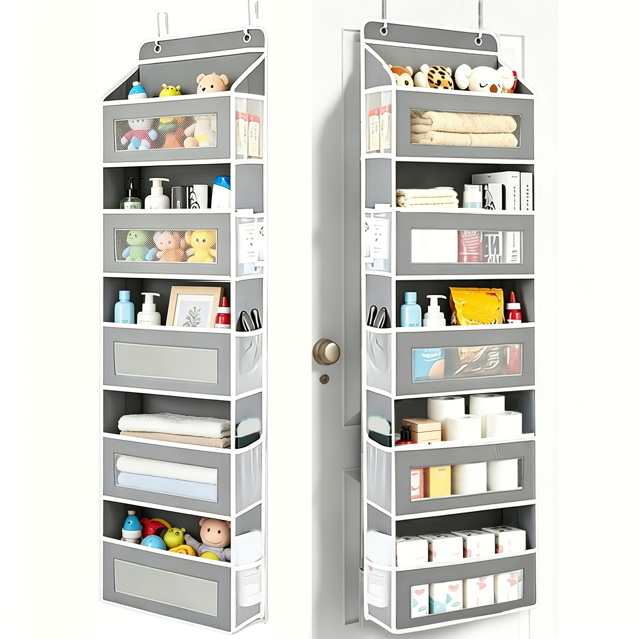 Five-shelf over-the-door organizer