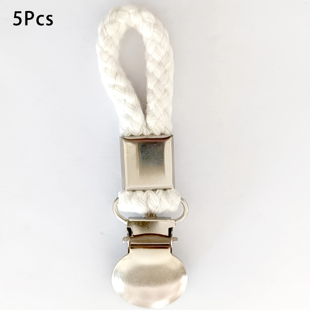 Image of 5pcs Hanging Tea Towels Clip, Metal Kitchen Towels Clips With Hanging Loop Cloth Hook Clip Hangers For Home Kitchen Bathroom Cupboards Cloth Hanger Holder Brackets - Braided Loop