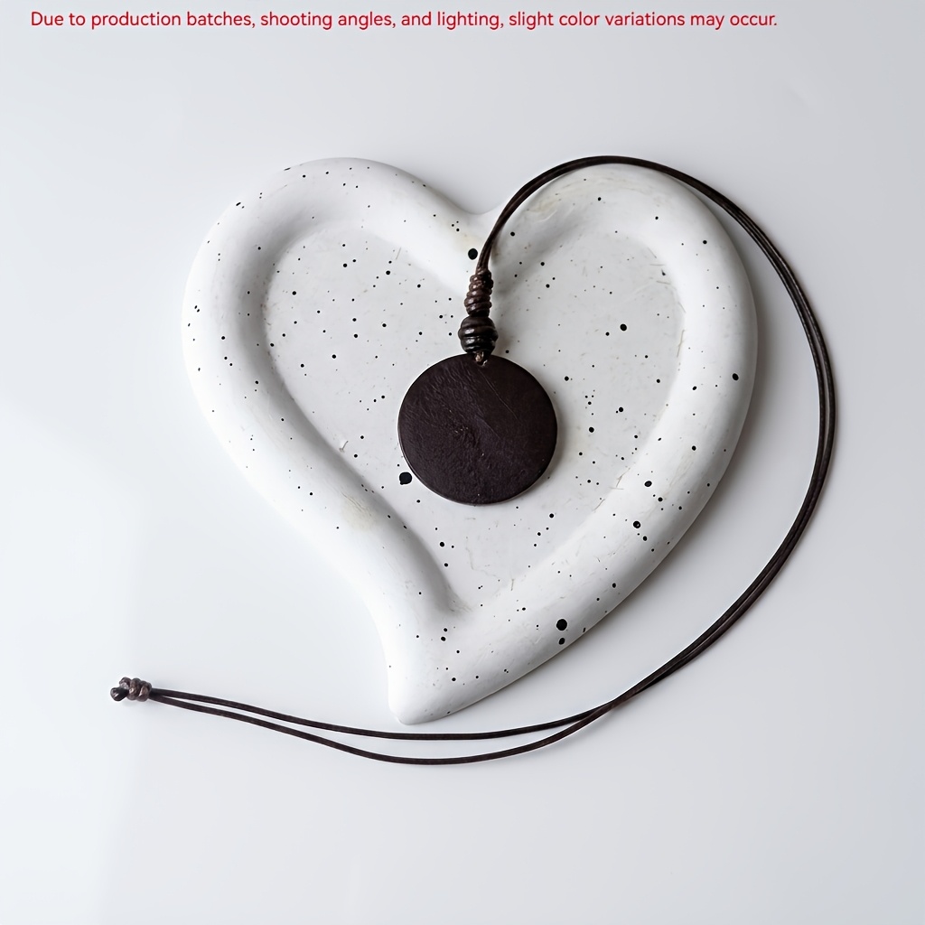 Retro Minimalist Dark Brown Cylindrical Wooden Pendant Necklace