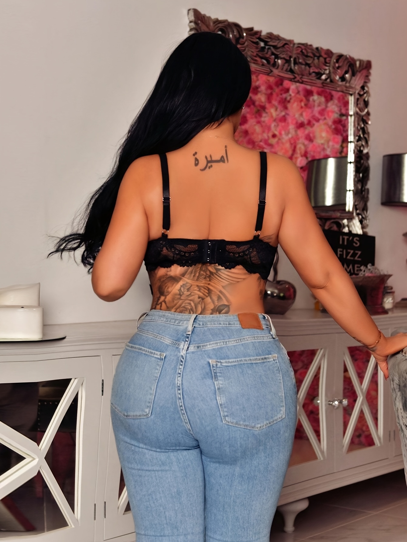 Women'S Plus Size Sexy Lace-Encrusted Push-Up Bra - Soft, Non-Padded Underwire Design with Contrast Lace Detail, Breathable & Comfortable for Casual Attir