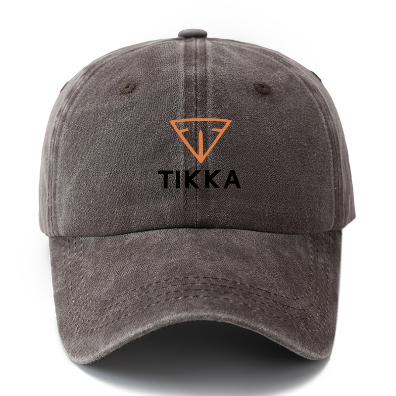 TEMU A Stylish And Versatile Unisex Baseball Cap With Printed Letters Tikka, Featuring Retro Washed Design, Perfect For Outdoor Activities Like
