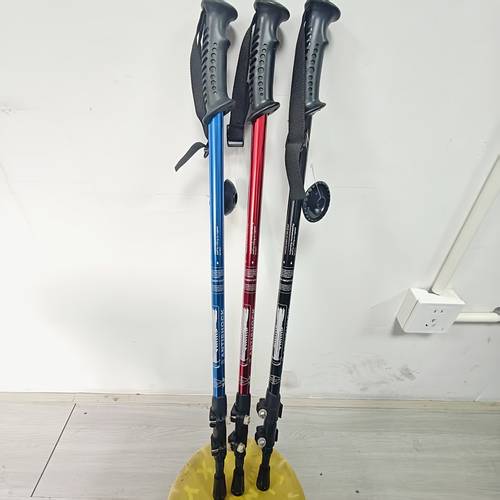 bastões de trekking externos duráveis para exterior, bastões de caminhada ajustáveis, bastões de caminhada unisexo, adequados para montanhismo, caminhada, trekking