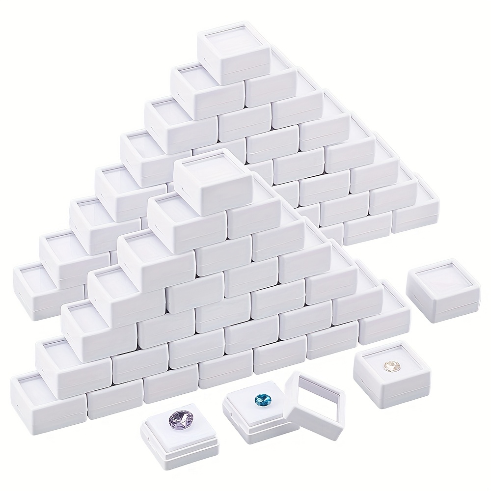 70pcs white plastic square storage boxes set 2 95x2 95x1 6cm ideal for jewelry beads crafts and organizing   christmas thanksgiving new years gifts Product details 0