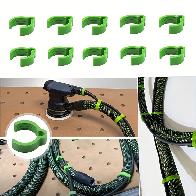10pcs Green Hose Clips, Vacuum Cleaner Hose Storage Clips, Suitable For Festool D27 Vacuum Hoses For Grinders And Vacuum Cleaners
