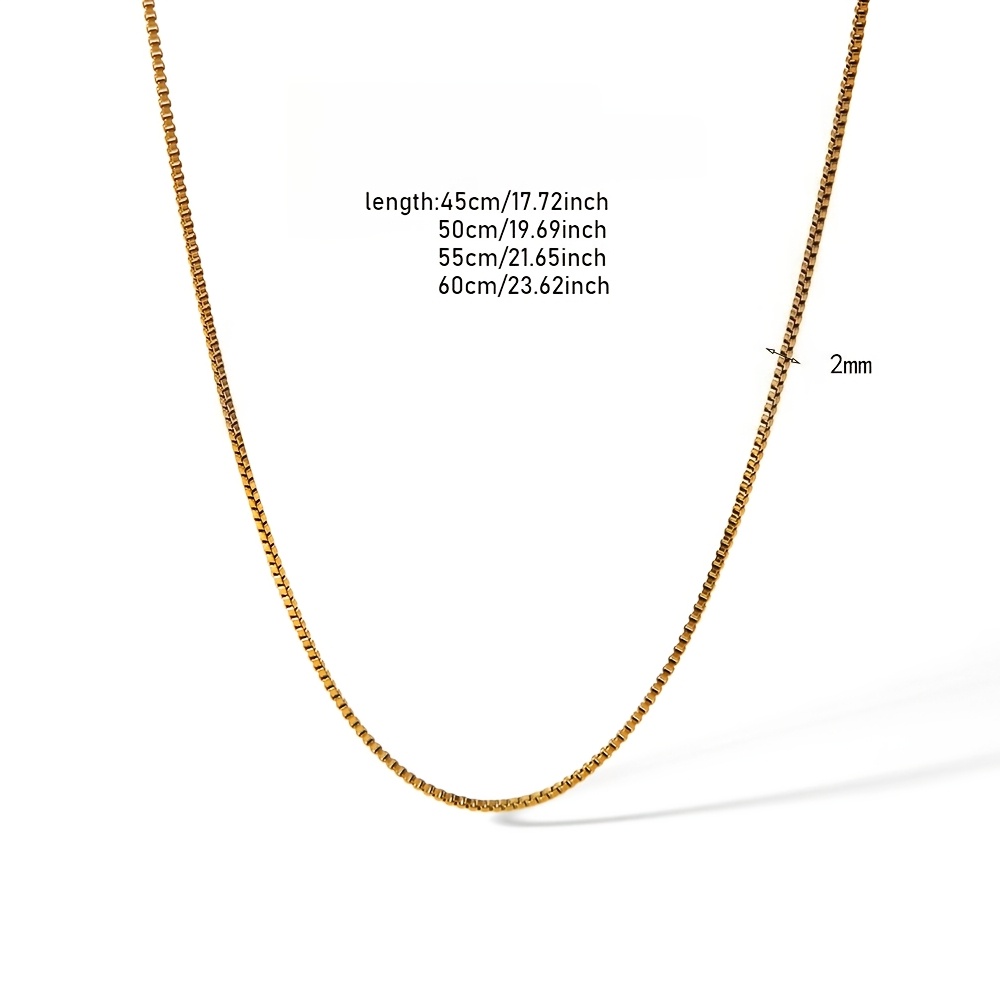 Exquisite 316L Stainless Steel Box Chain Necklace