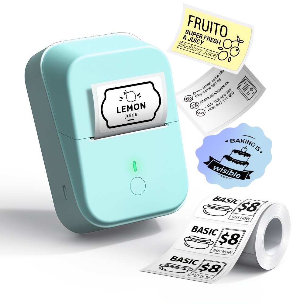 TEMU Imprimante et copieuse d'étiquettes portable fil PM260C, compatible fil pour l'impression sur PC et smartphone, mini étiqueteuse adaptée aux